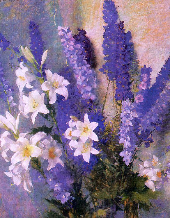 Hills, Laura Coombs Larkspur and Lilies oil painting image